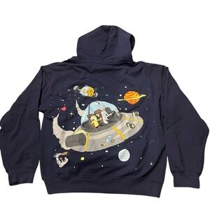 Rick and Morty Men Large‎ Graphic Hoodie Sweatshirt Long Sleeve Cartoon